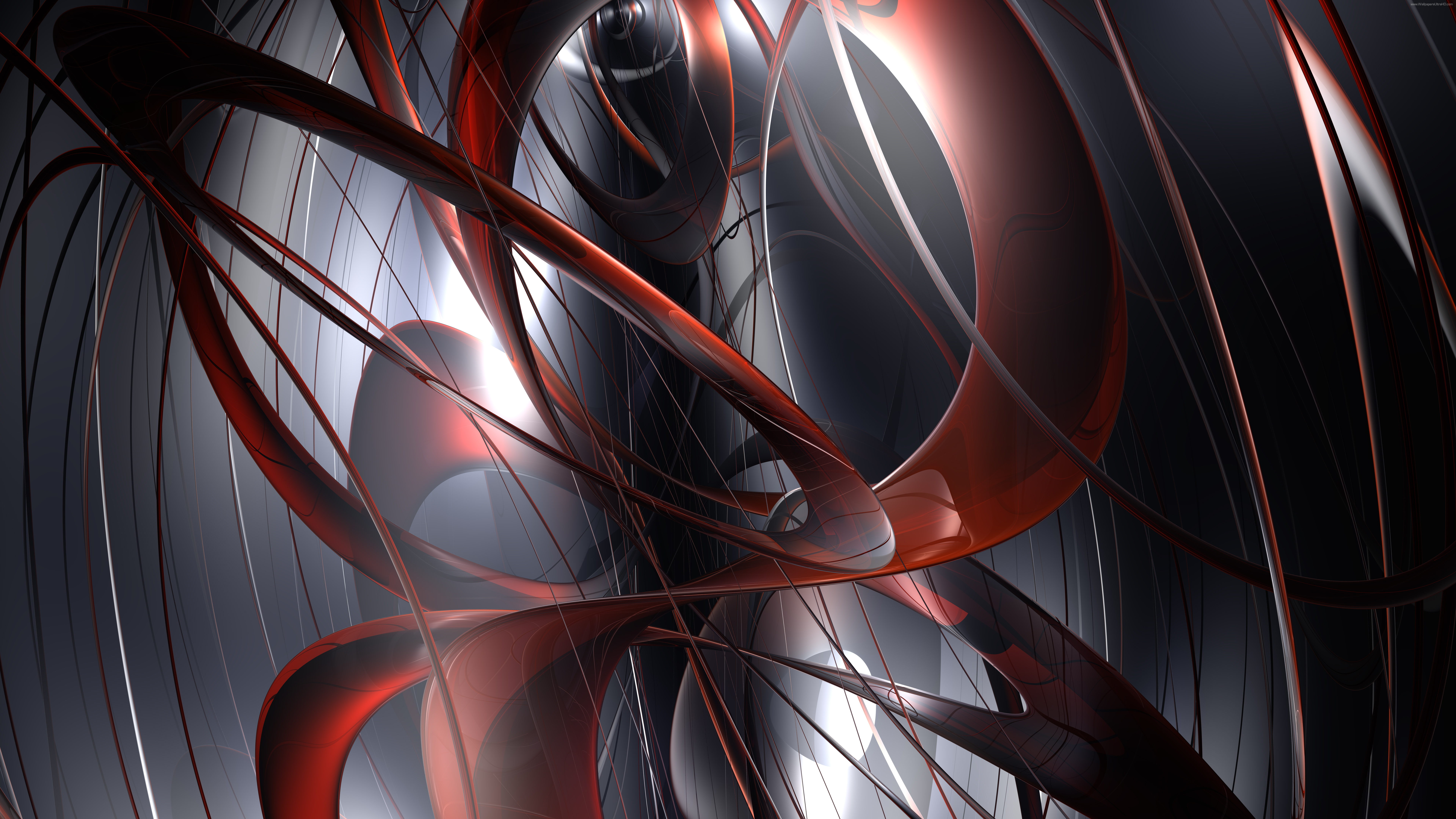 Ultra HD wallpapers 8K 3D red abstraction picture 7680x4320