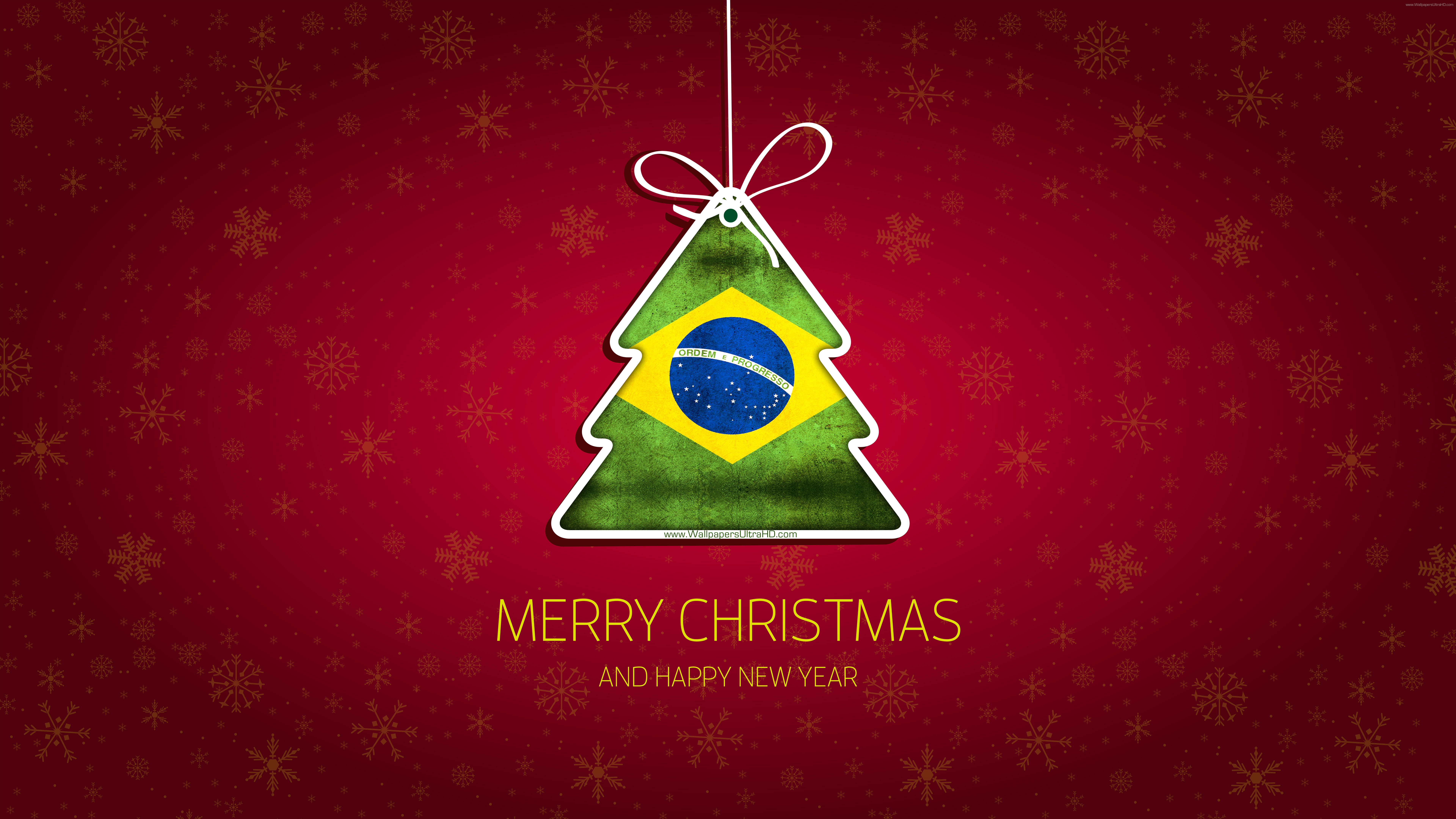 Christmas tree BRAZIL flag happy new year