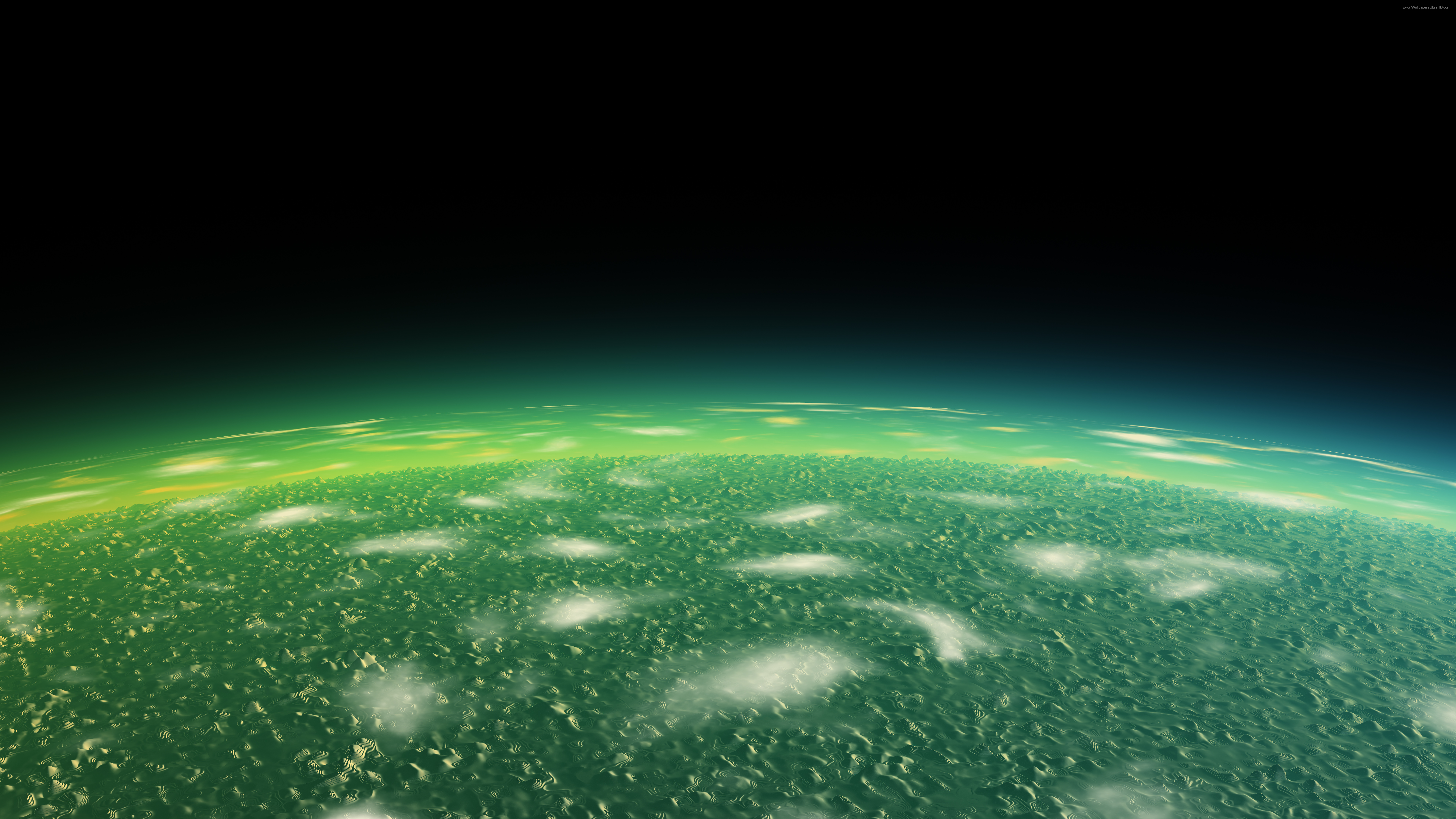 3D green alien world
