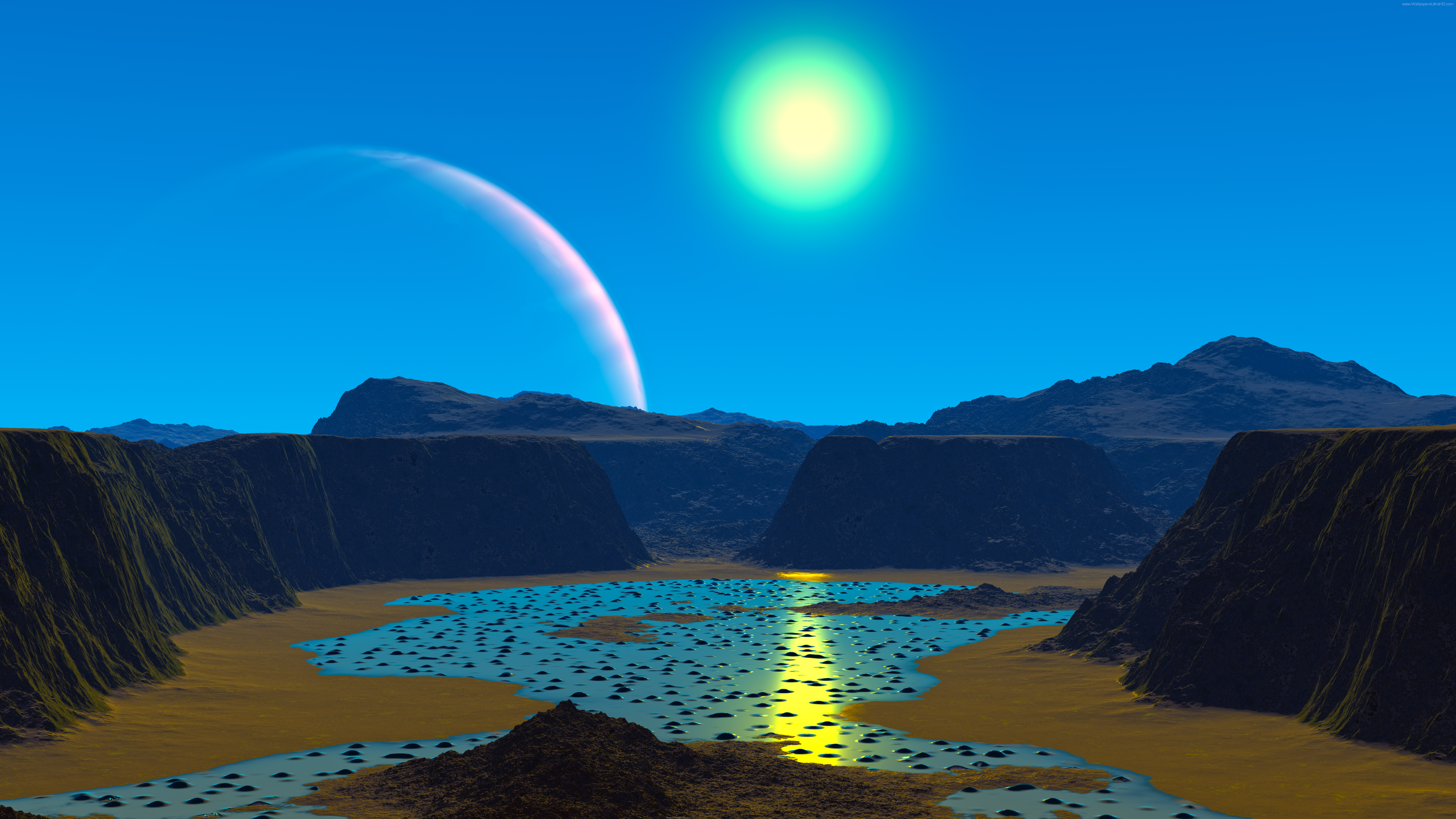 Ultra HD wallpapers 8K 3D Alien planet 7680x4320