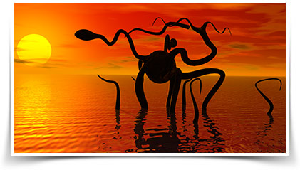 Water monster sunset edition sci-fi